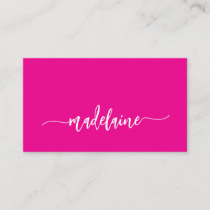 Carte De Visite QR Code moderne rose blanc élégant