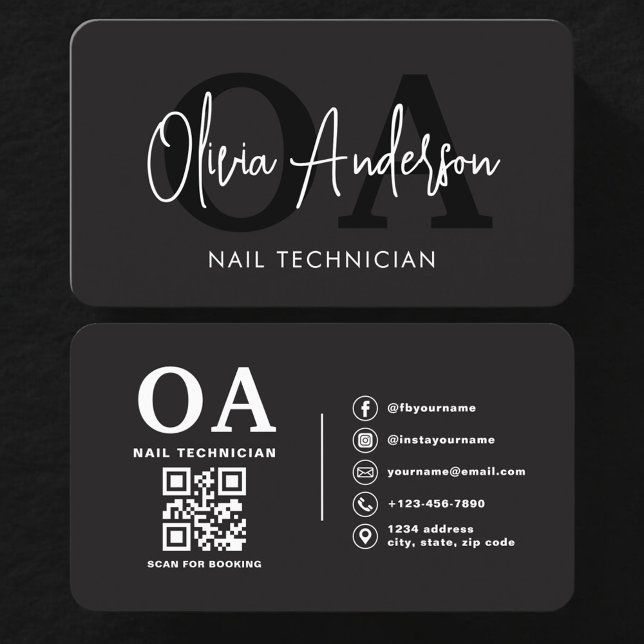 Carte De Visite QR Code Nail Specialist Artist (Créateur téléchargé)