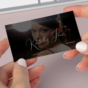 Carte De Visite QR code photo simple moderne noir