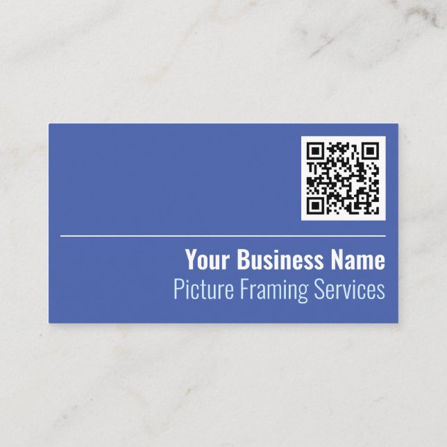 Carte de visite QR Code pour services de cadrage d (Dos)