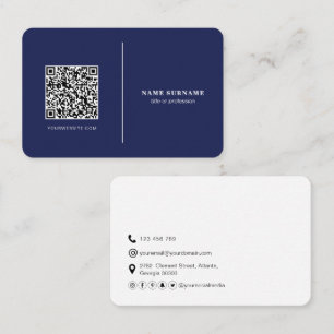 Carte De Visite QR code professionnel minimaliste médias sociaux