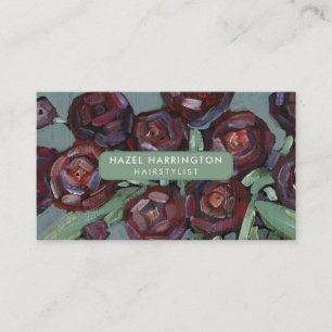 Carte De Visite QR Code scanner Moody Abstrait Flowers Art