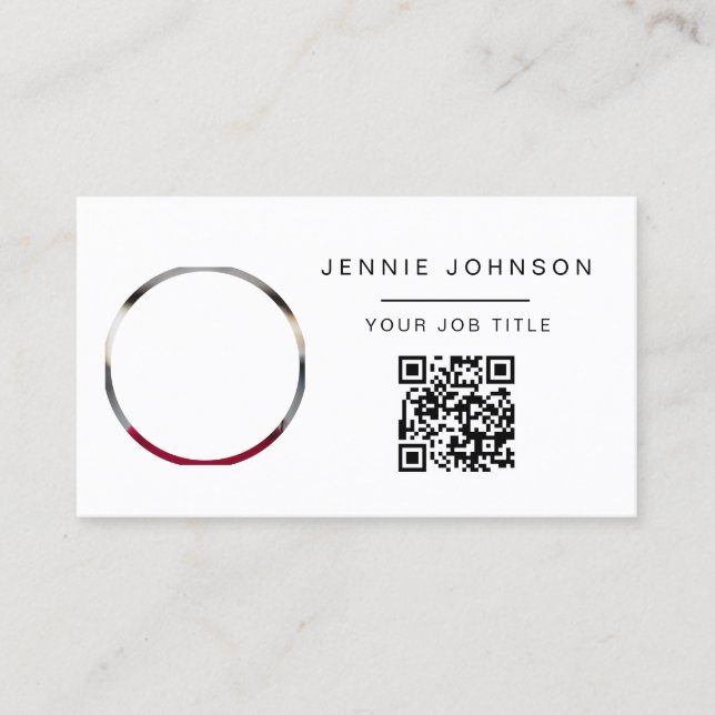 Carte de visite QR CODE simple et moderne (Devant)