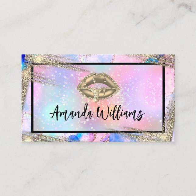 Carte De Visite QR Code Social Media Icons beauté unique (Devant)