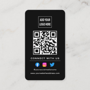 Carte De Visite QR Code Suivre L'Analyse Pour Se Connecter Avec No