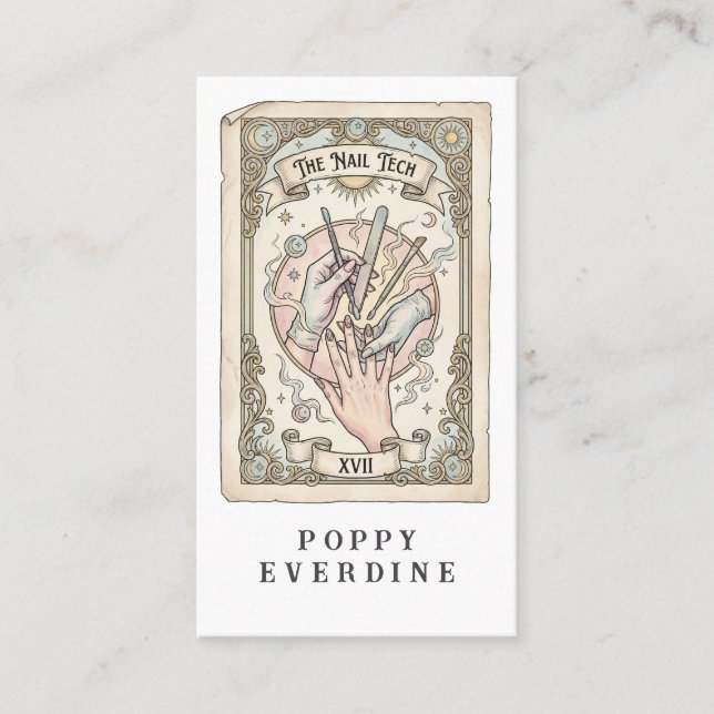Carte de visite QR Code Tarot Tech Ongles (Devant)