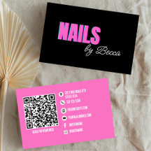 QR Code Tendance Hot Pink Minimal Nail Tech