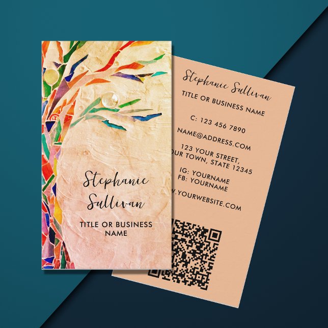 Carte De Visite QR Code Votre Profession Terracotta (Créateur téléchargé)