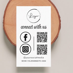 Carte De Visite QR Connect With Us Business Logo Médias sociaux