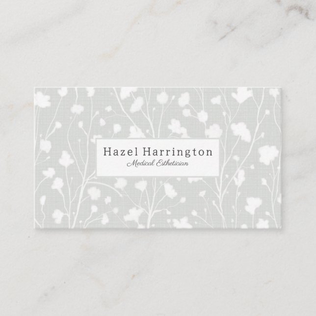 Carte de visite QR étonnant à fleurs molles neutre (Devant)