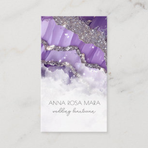 Carte De Visite *~* QR Luxe Agate ivoire Parties scintillant en or
