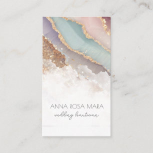 Carte De Visite *~* QR Luxe Agate Lavender Mauve Gold Parties scin