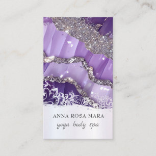 Carte De Visite *~* QR Luxe Agate Purple Lavender Parties scintill