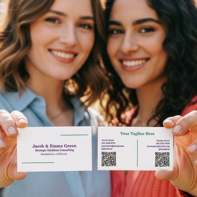 Carte de visite QR personnalisé de deux noms (Two Names Custom QR Business Cards)