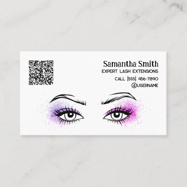 Carte de visite QR personnalisé de l'extension Las (Devant)