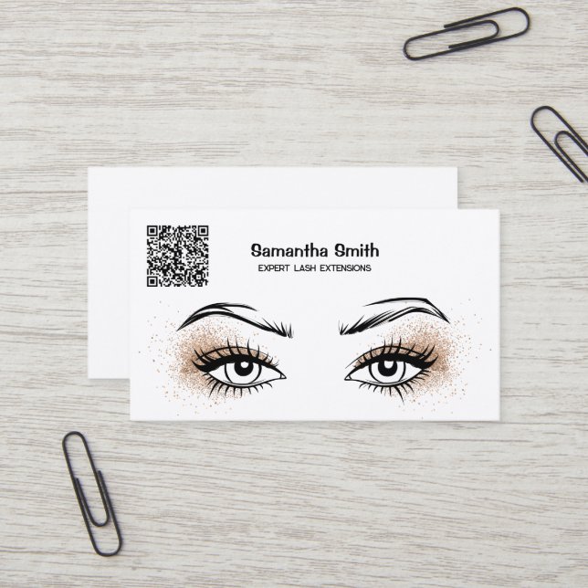 Carte de visite QR personnalisé de l'extension Las (Devant/Arrière en situation)