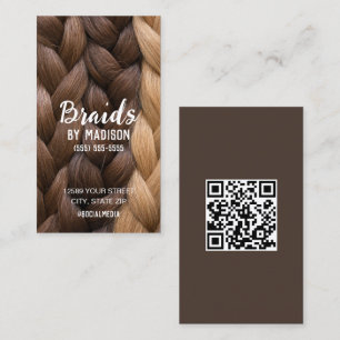 Carte de visite QR personnalisé de tressage de che