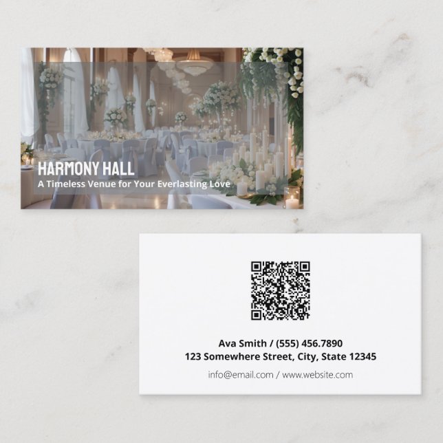 Carte De Visite QR personnalisé du site mariage (Devant / Derrière)