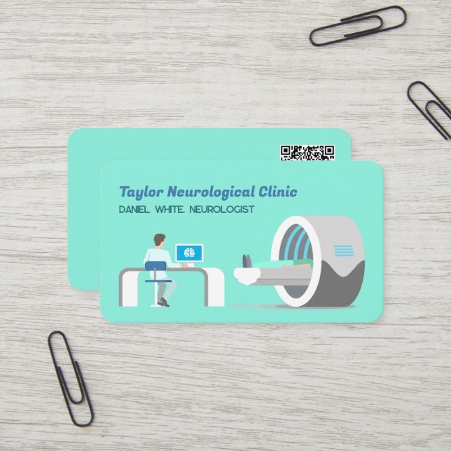 Carte De Visite QR personnalisé MRI (Devant/Arrière en situation)