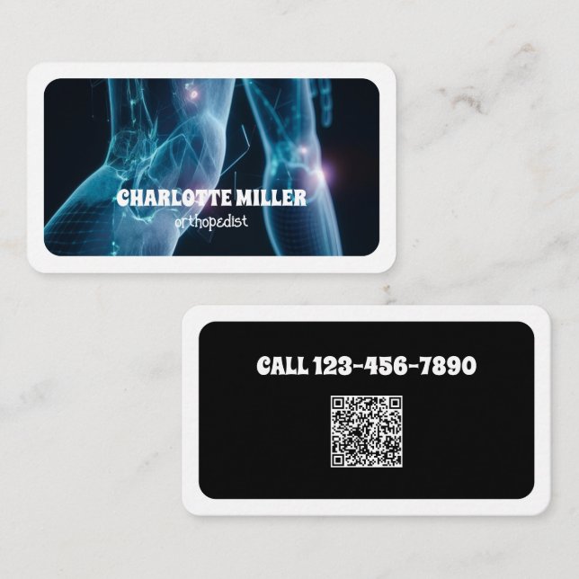 Carte De Visite QR personnalisé Orthopedist (Devant / Derrière)