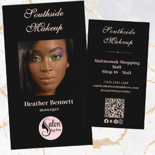 Carte de visite QR pour maquilleuse élégante minim
