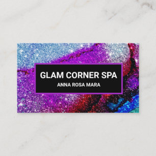 Carte De Visite *~* QR Rainbow Parties scintillant Glitz Glam Luxe
