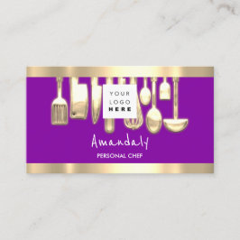 Carte De Visite QRCode Chef personnel Cuisine Restaurant FoodPurpl
