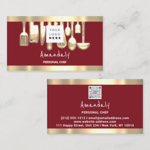 Carte De Visite QRCode Cuisine du chef personnelRestaurant StreetF