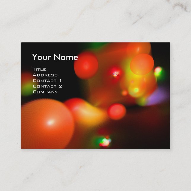 Carte De Visite QUANTUM BUBBLES MONOGRAM Vibrant rouge orange noir (Devant)