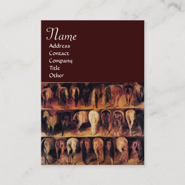 Carte De Visite Quartier arrière des chevaux, Brown (Devant)