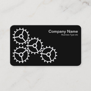 Carte De Visite Quatre engrenages III - Blanc sur Noir - Gris Reto
