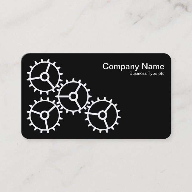Carte De Visite Quatre engrenages III - Blanc sur Noir - Gris Reto (Devant)