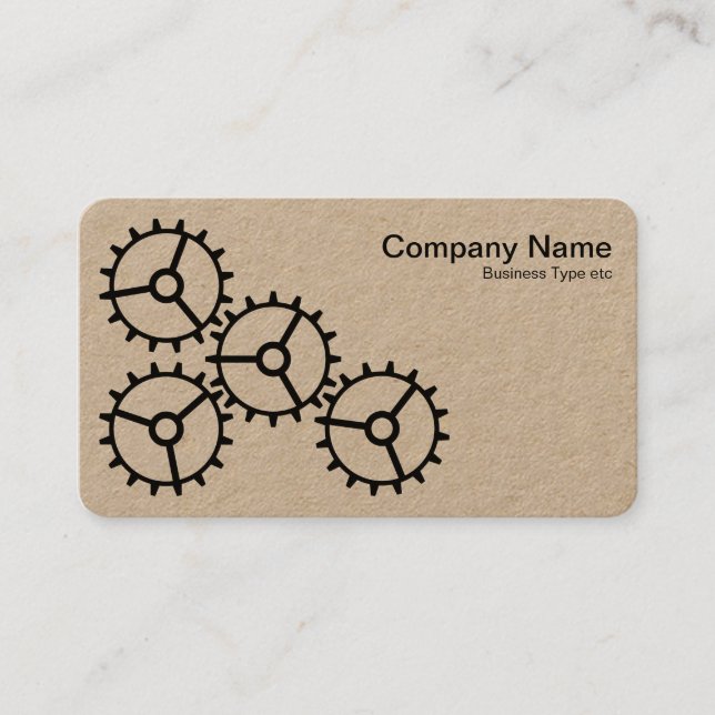 Carte De Visite Quatre engrenages III - Noir sur Kraft (Devant)