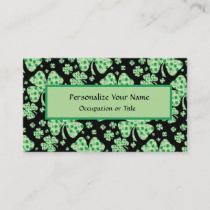 Carte De Visite Quatre feuilles de trèfle Shamrock chanceux