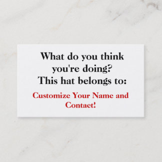 Carte De Visite Que vous pensez-vous faites-vous ?
