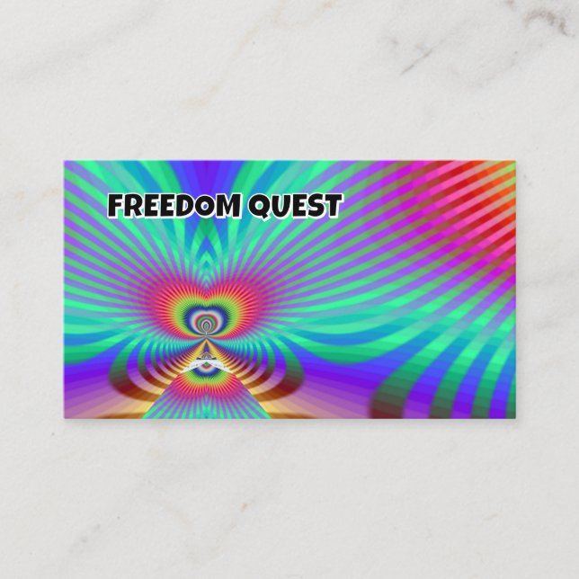 Carte De Visite QUEST LIBERTÉ (vous pouvez modifier les mots) (Devant)