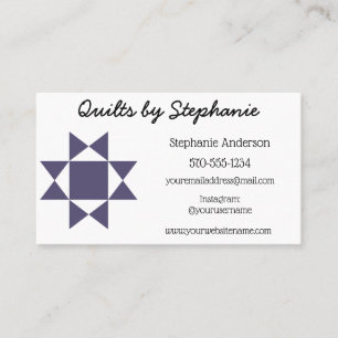Carte De Visite Quilting Business, Quilters Custom Amish Quilt