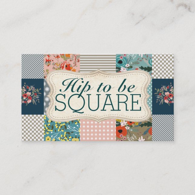 Carte De Visite Qulter piquant l'édredon floral de bloc de rayures (Devant)