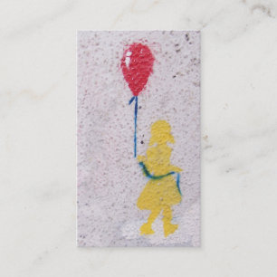 Carte De Visite r.i.p. pochoir : fille avec le ballon rouge