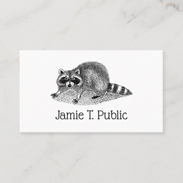 Carte De Visite Raccoon masqué vintage (Devant)
