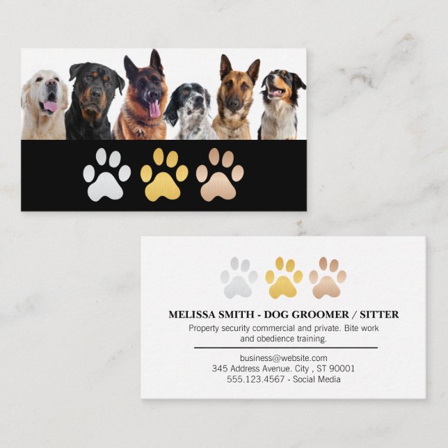 Carte De Visite Race de chiens mixtes | Protection des animaux (Devant / Derrière)
