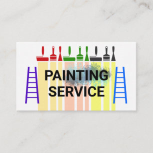 Carte De Visite Raclage de pinceau de peinture coloré Peinture