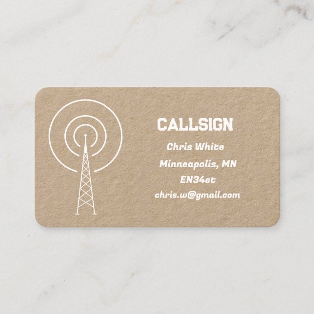 Carte De Visite Radio amateur de jambon (Devant)