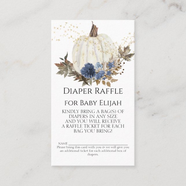 Carte De Visite Raffle de couche de papier floral bleu Dusty (Devant)