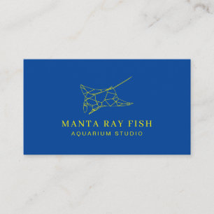 Carte De Visite Raie Manta Jaune de Marine pour Aquarium