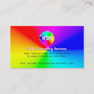 Carte De Visite Rainbow Disk LGBT Counseling Services