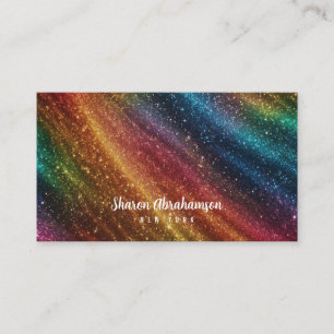 Carte De Visite Rainbow Faux Iridescente Opal Faux Parties scintil