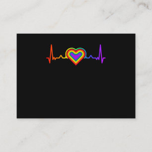 Carte De Visite Rainbow Heart LGBTQ Lesbian Gay Pride