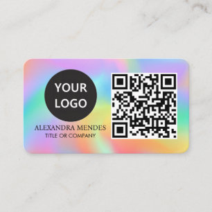 Carte De Visite Rainbow Hologram Girly Luxe élégant