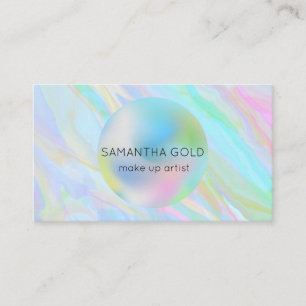 Carte De Visite Rainbow Holographic Estheticician Qr Code Entrepri